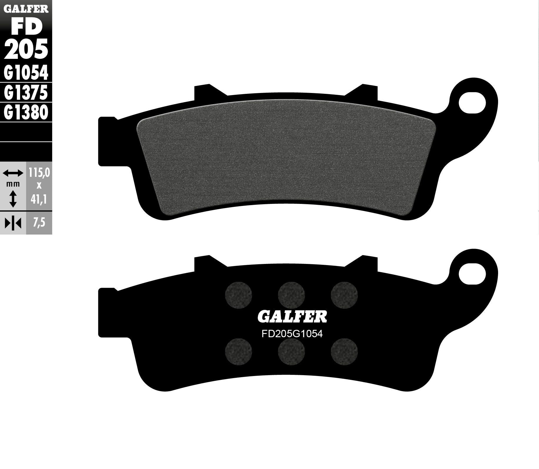 Galfer Brake Pads Semi Metallic Fd205g1054 - Street Collection