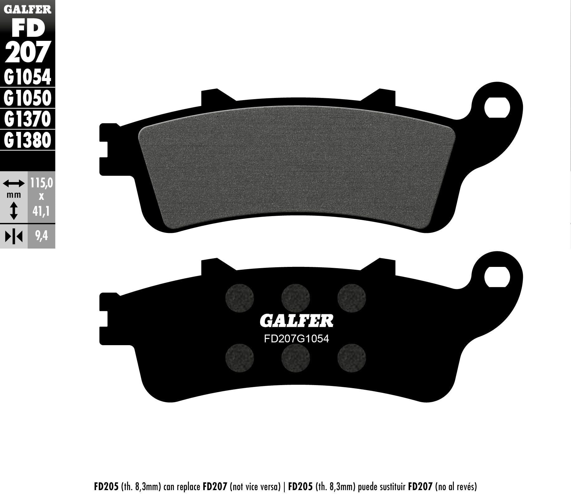 Galfer Brake Pads Semi Metallic Fd207g1054 - Street Collection