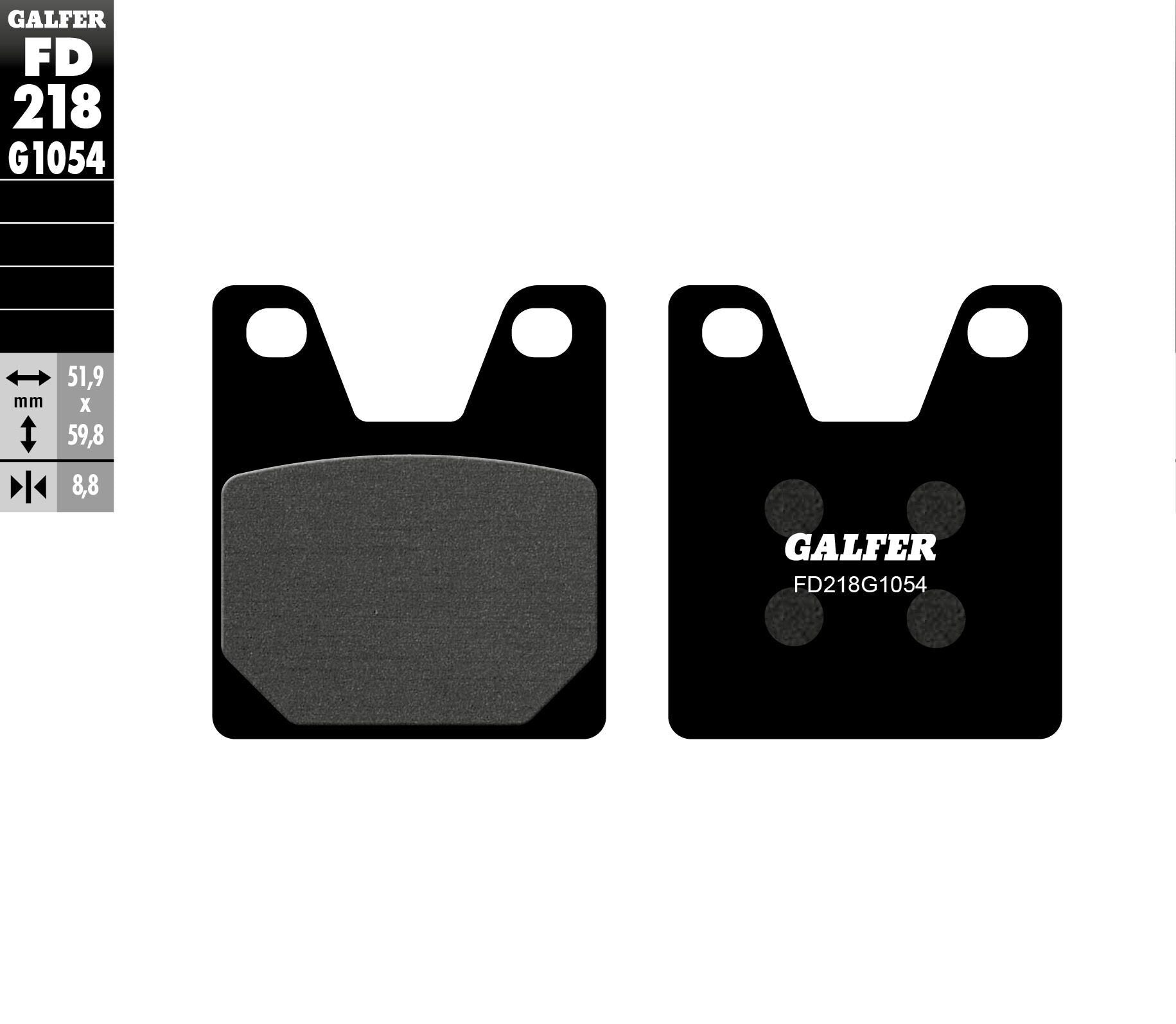 Galfer Brake Pads Semi Metallic Fd218g1054 - Street Collection