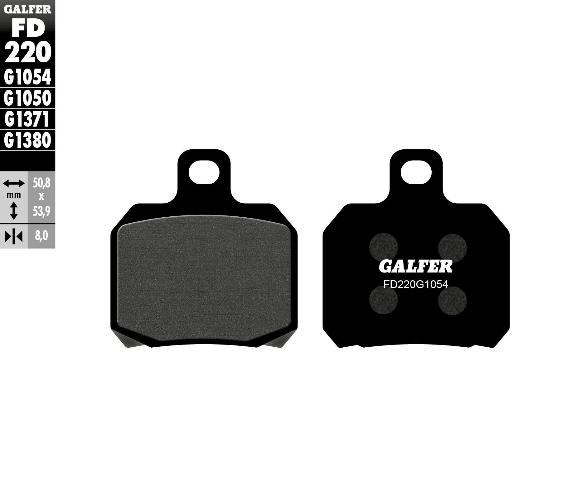 Galfer Brake Pads Semi Metallic Fd220g1054 - Street Collection