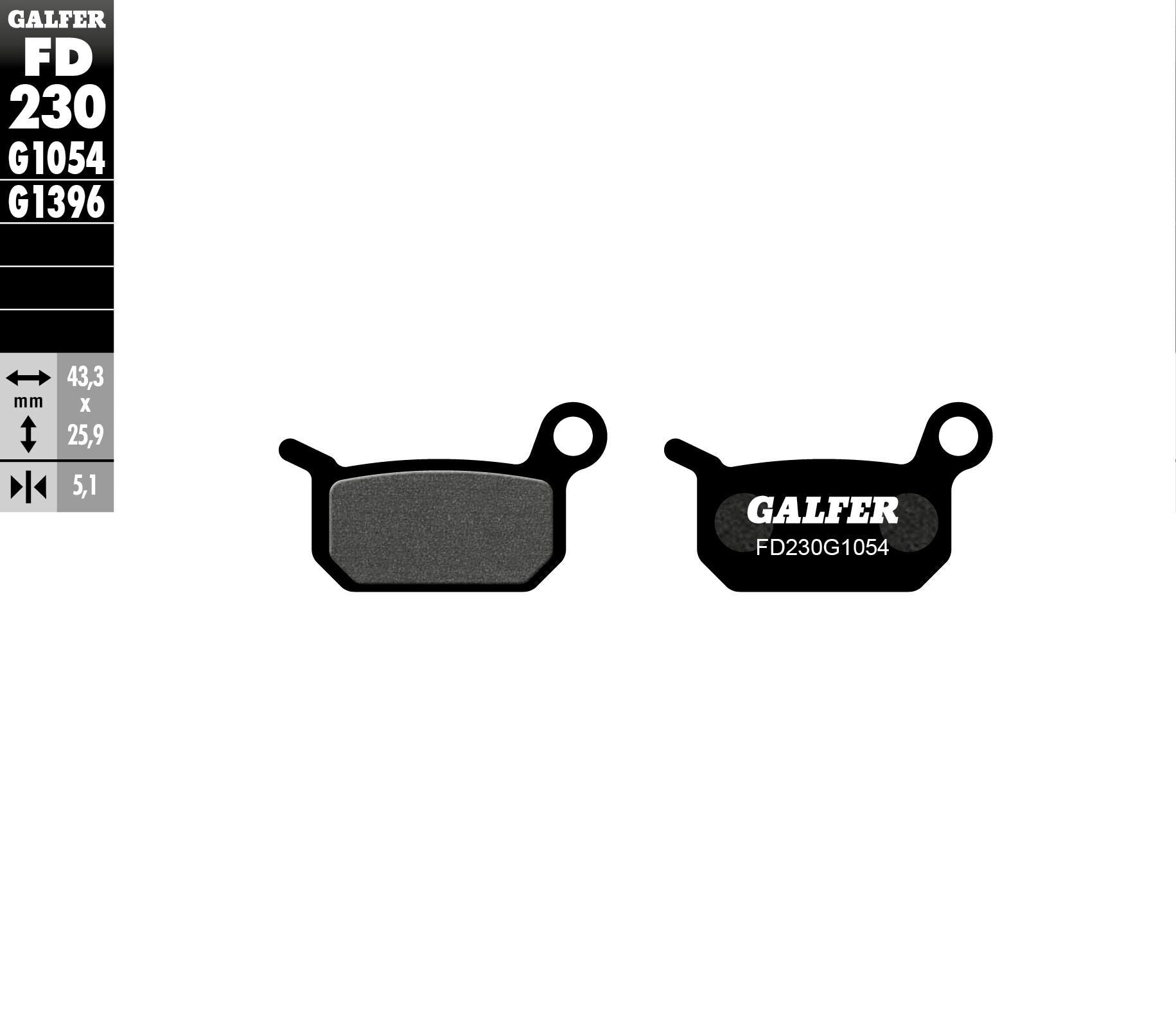 Galfer Brake Pads Semi Metallic Fd230g1054 - Offroad Collection