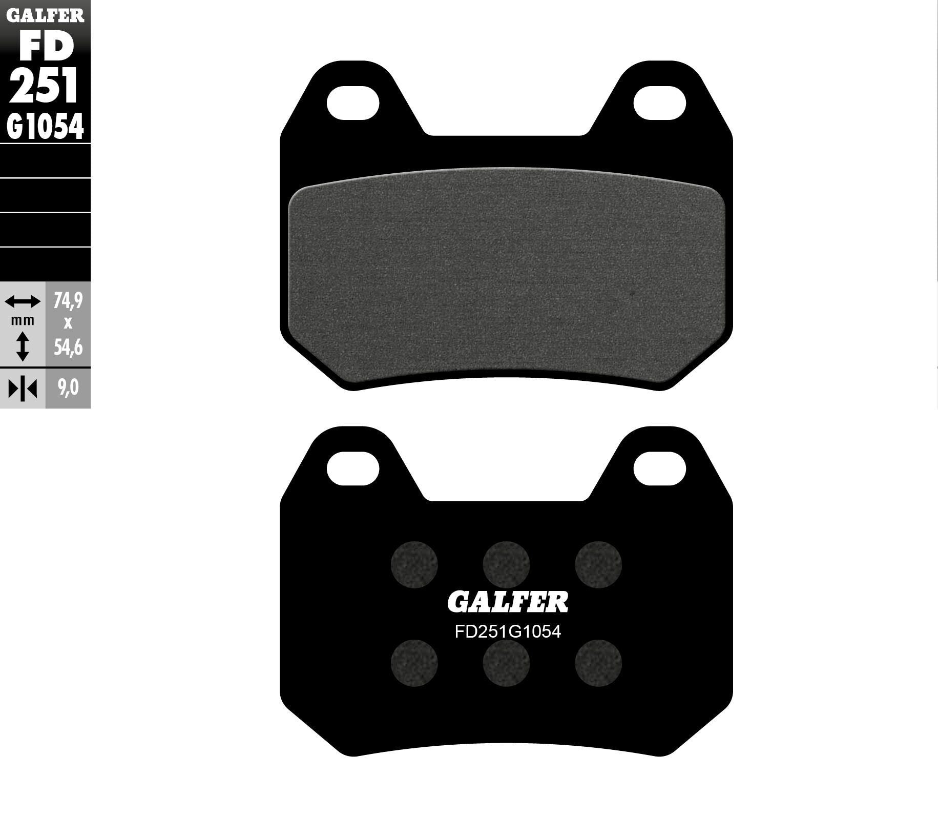 Galfer Brake Pads Semi Metallic Fd251g1054 - Street Collection