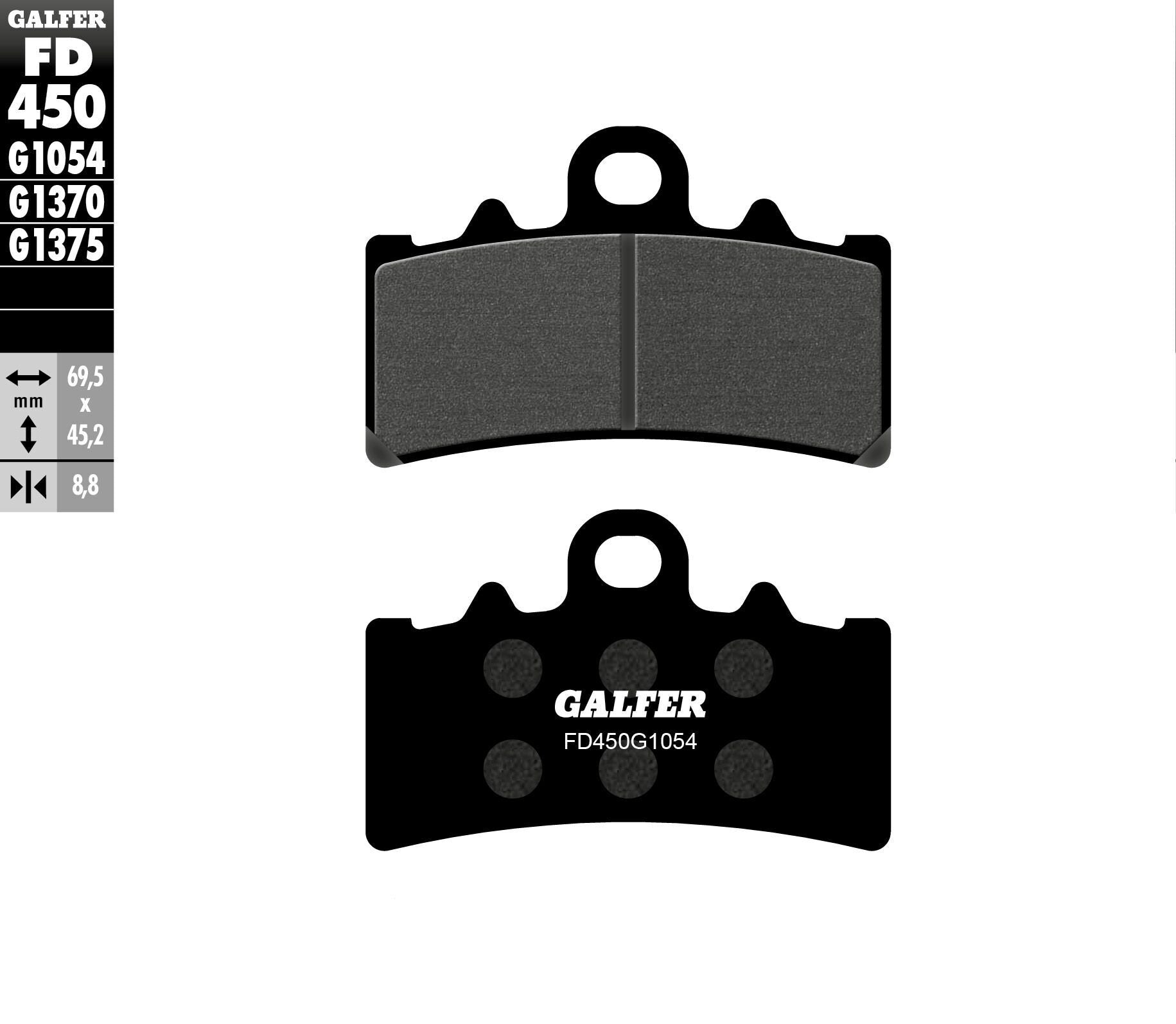 Galfer Brake Pads Semi Metallic Fd450g1054 - Street Collection