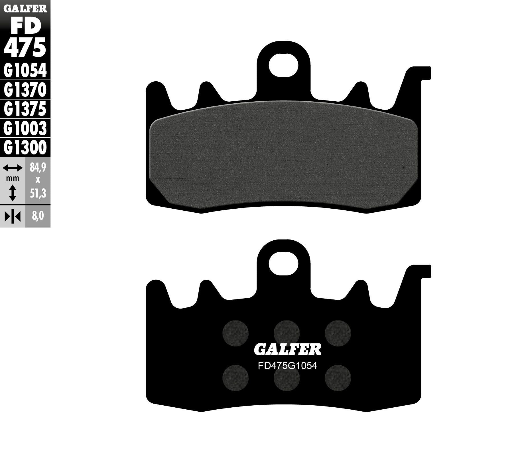 Galfer Brake Pads Semi Metallic Fd475g1054 - Street Collection