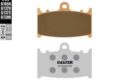Galfer Brake Pads Sintered Ceramic Fd107g1375 - Street Collection