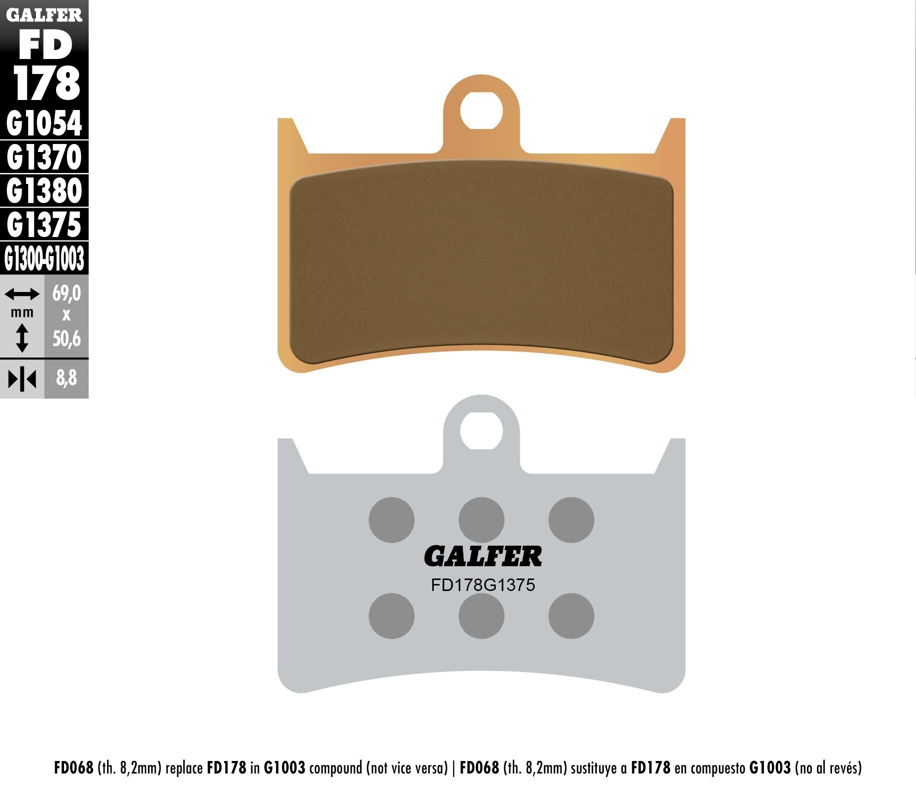 Galfer Brake Pads Sintered Ceramic Fd178g1375 - Street Collection
