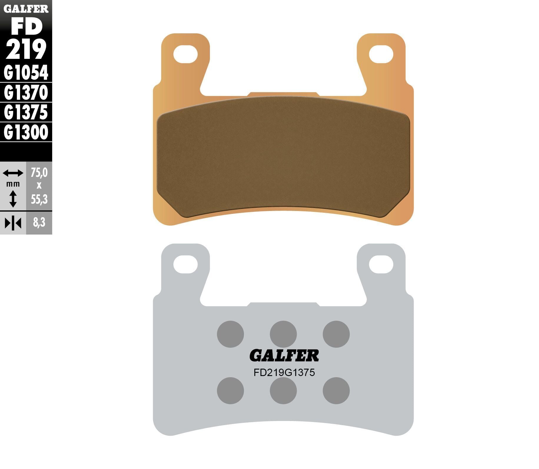 Galfer Brake Pads Sintered Ceramic Fd219g1375 - Street Collection