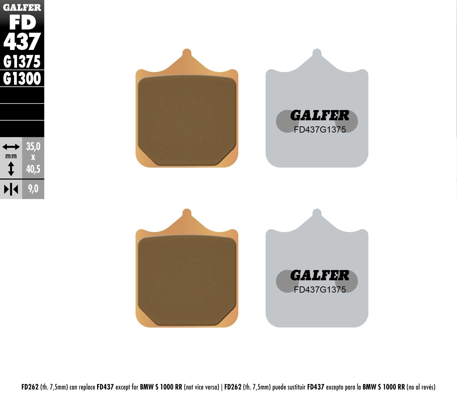 Galfer Brake Pads Sintered Ceramic Fd437g1375 - Street Collection