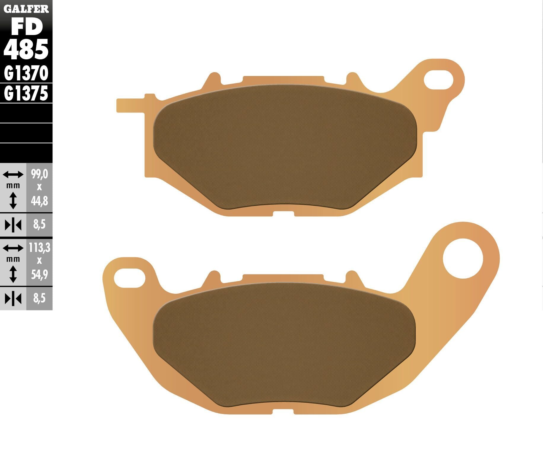 Galfer Brake Pads Sintered Ceramic Fd485g1375 - Street Collection