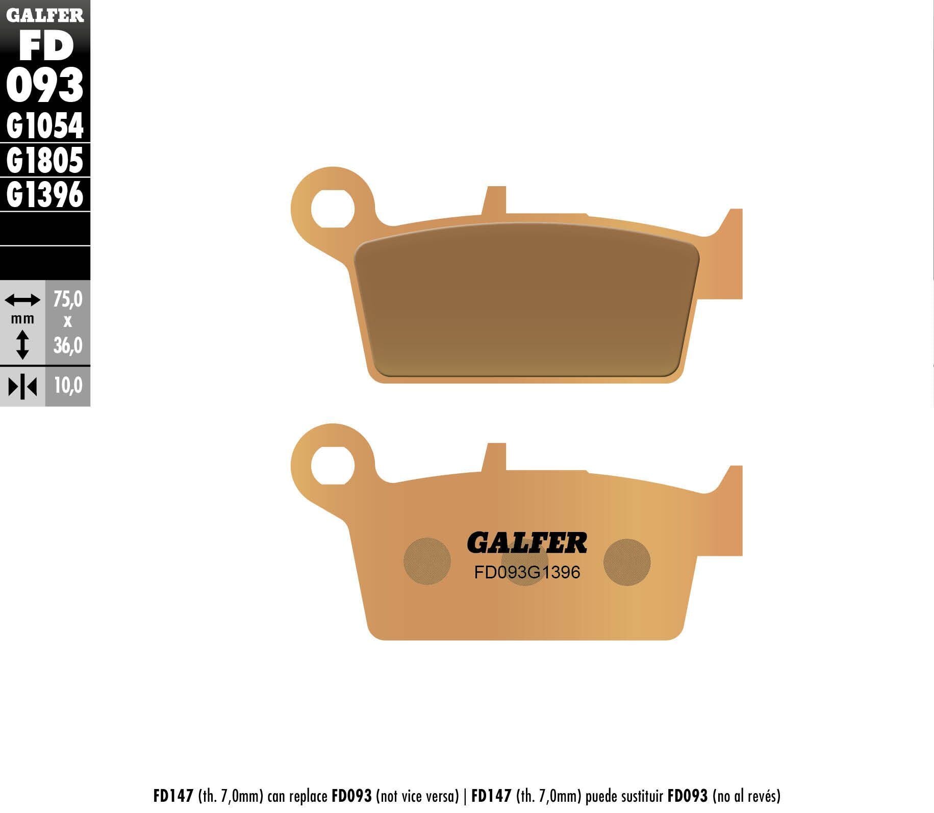 Galfer Brake Pads Sintered Fd093g1396 - Offroad Collection