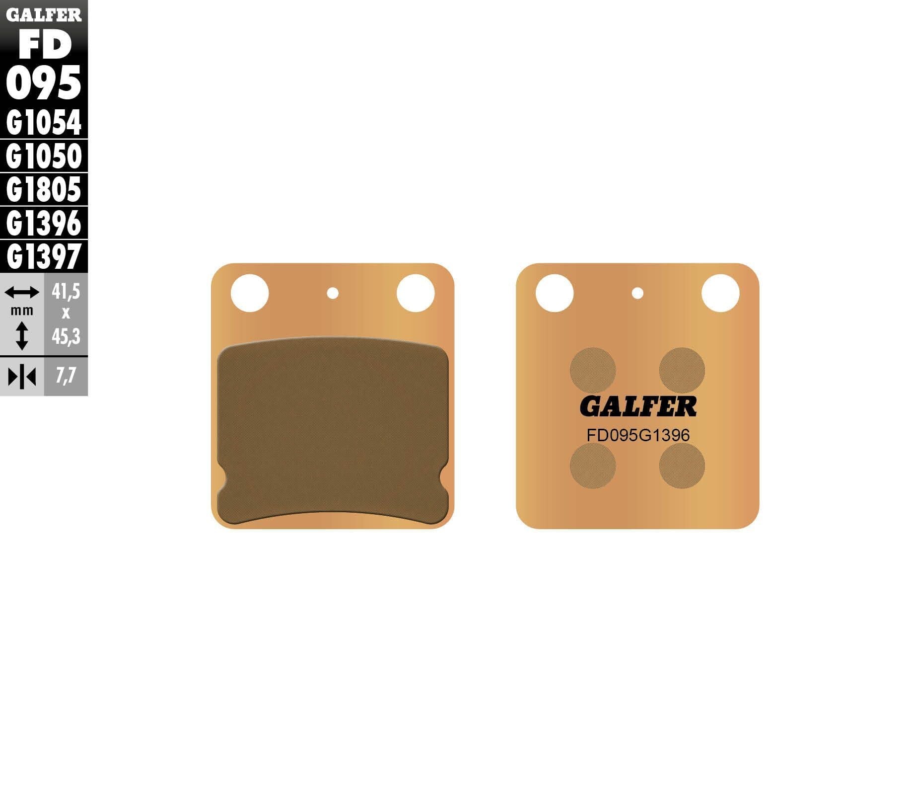 Galfer Brake Pads Sintered Fd095g1396 - Street Collection