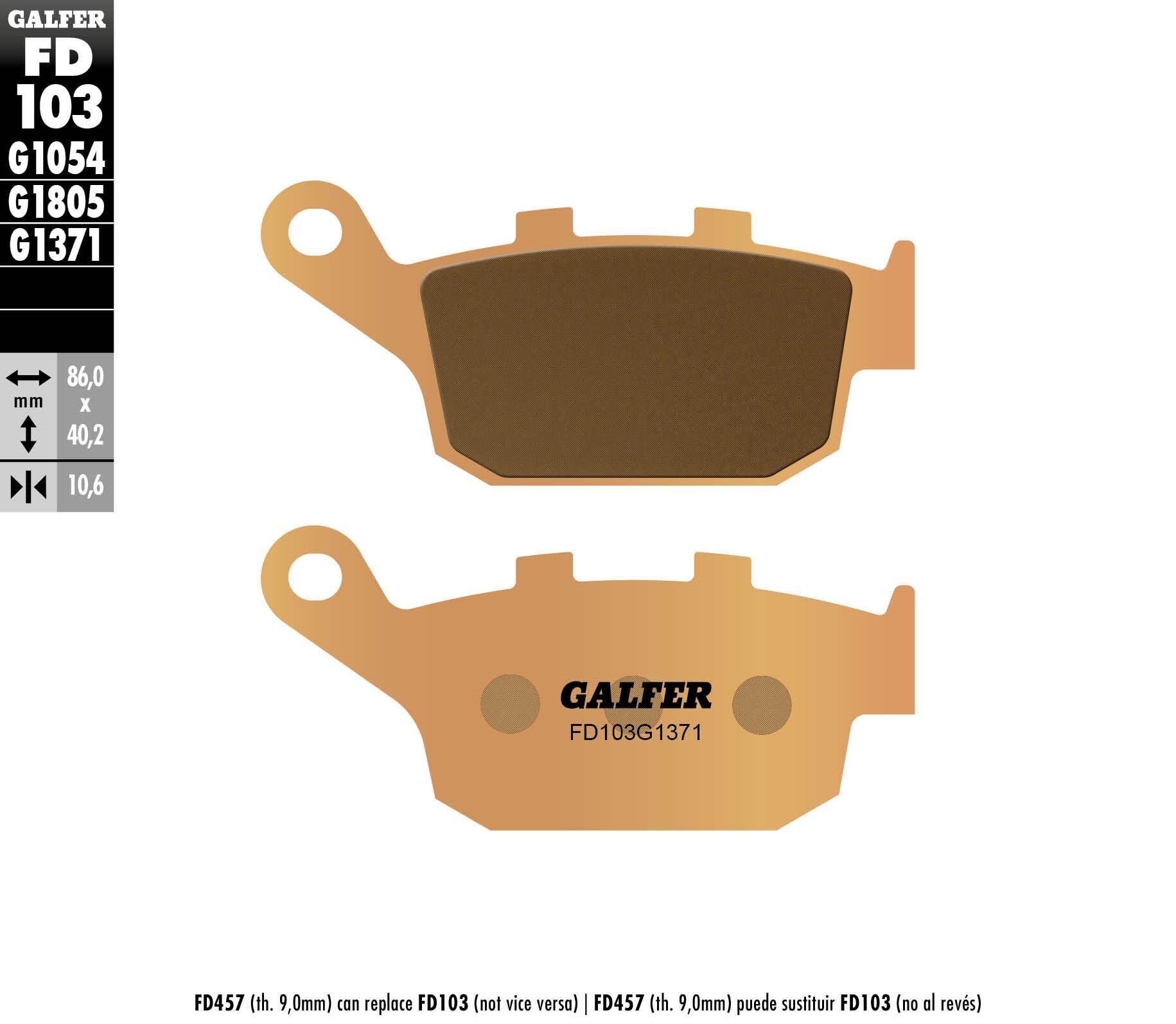 Galfer Brake Pads Sintered Fd103g1371 - Street Collection