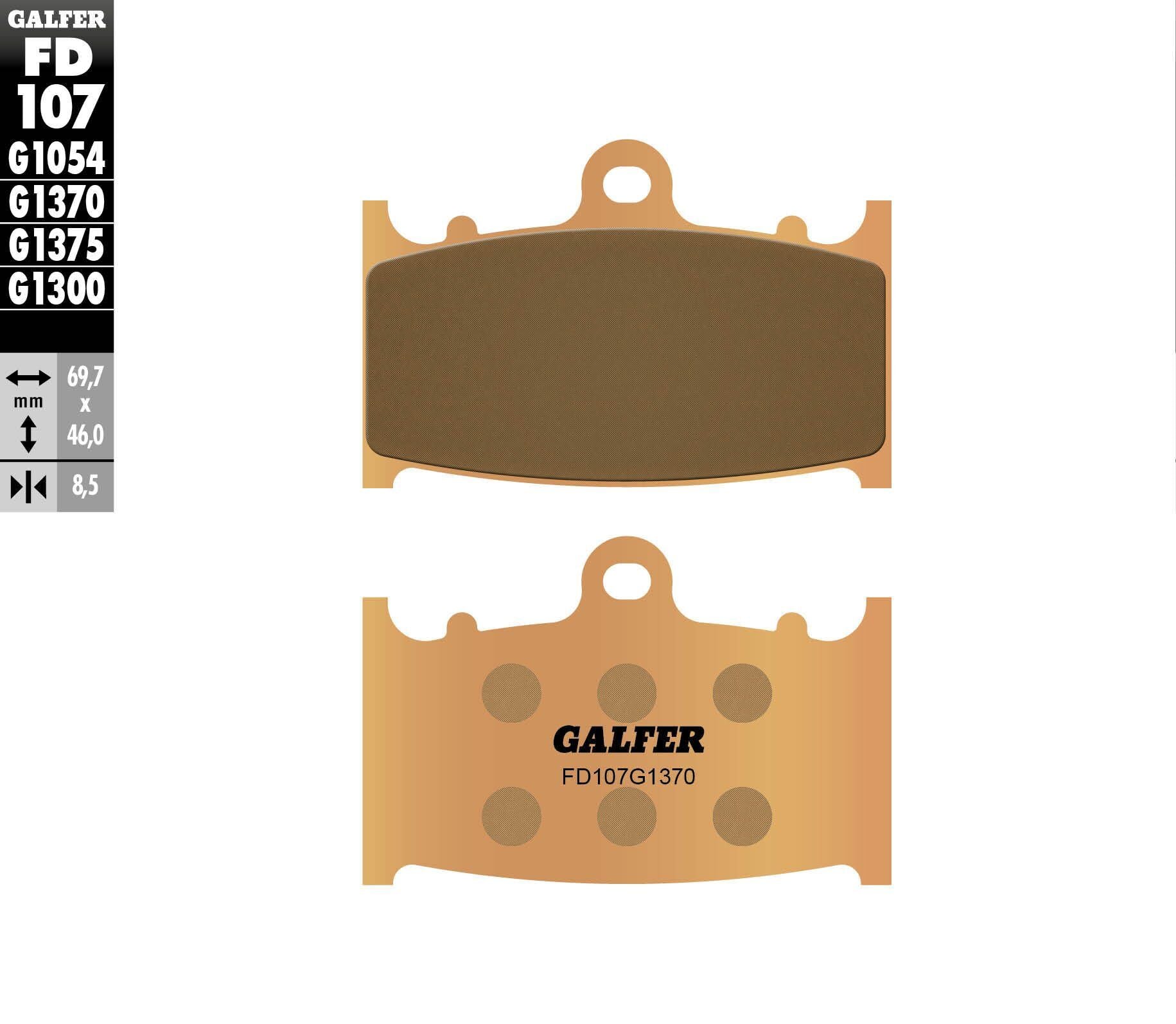 Galfer Brake Pads Sintered Fd107g1370 - Street Collection