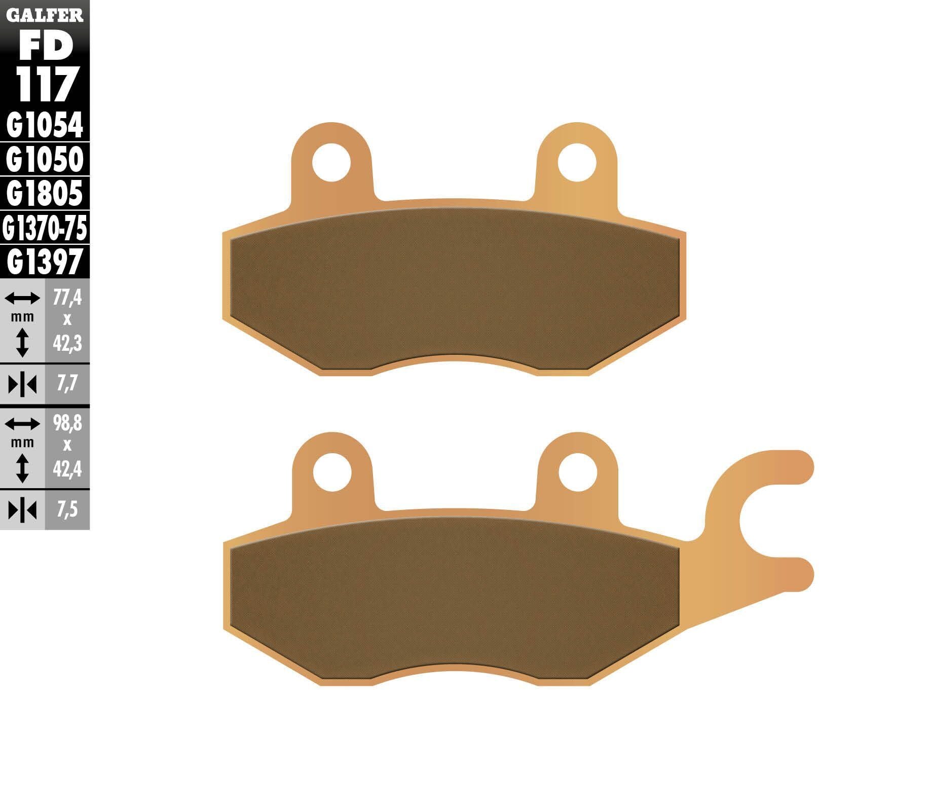 Galfer Brake Pads Sintered Fd117g1397 - Street Collection