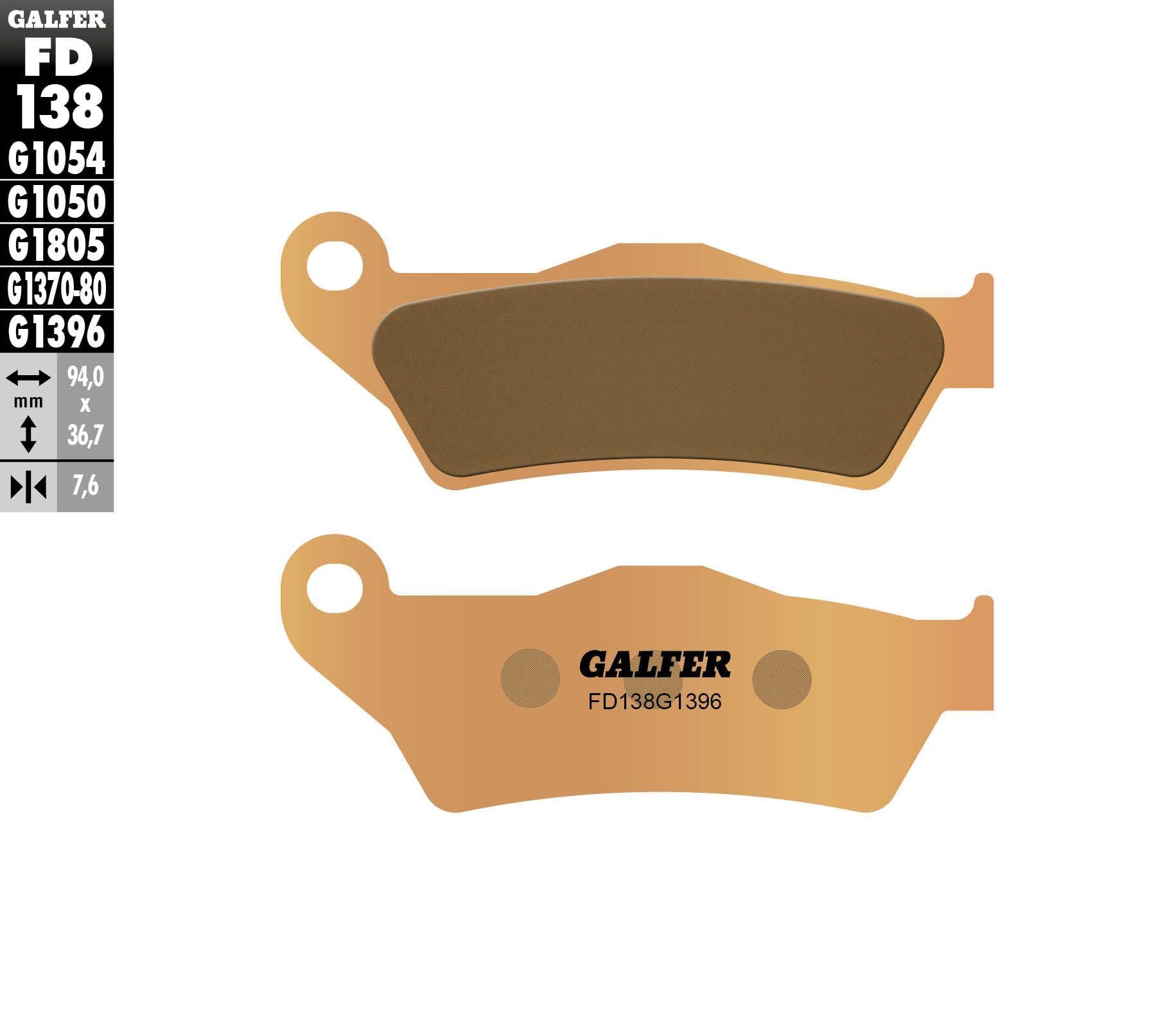 Galfer Brake Pads Sintered Fd138g1396 - Street Collection