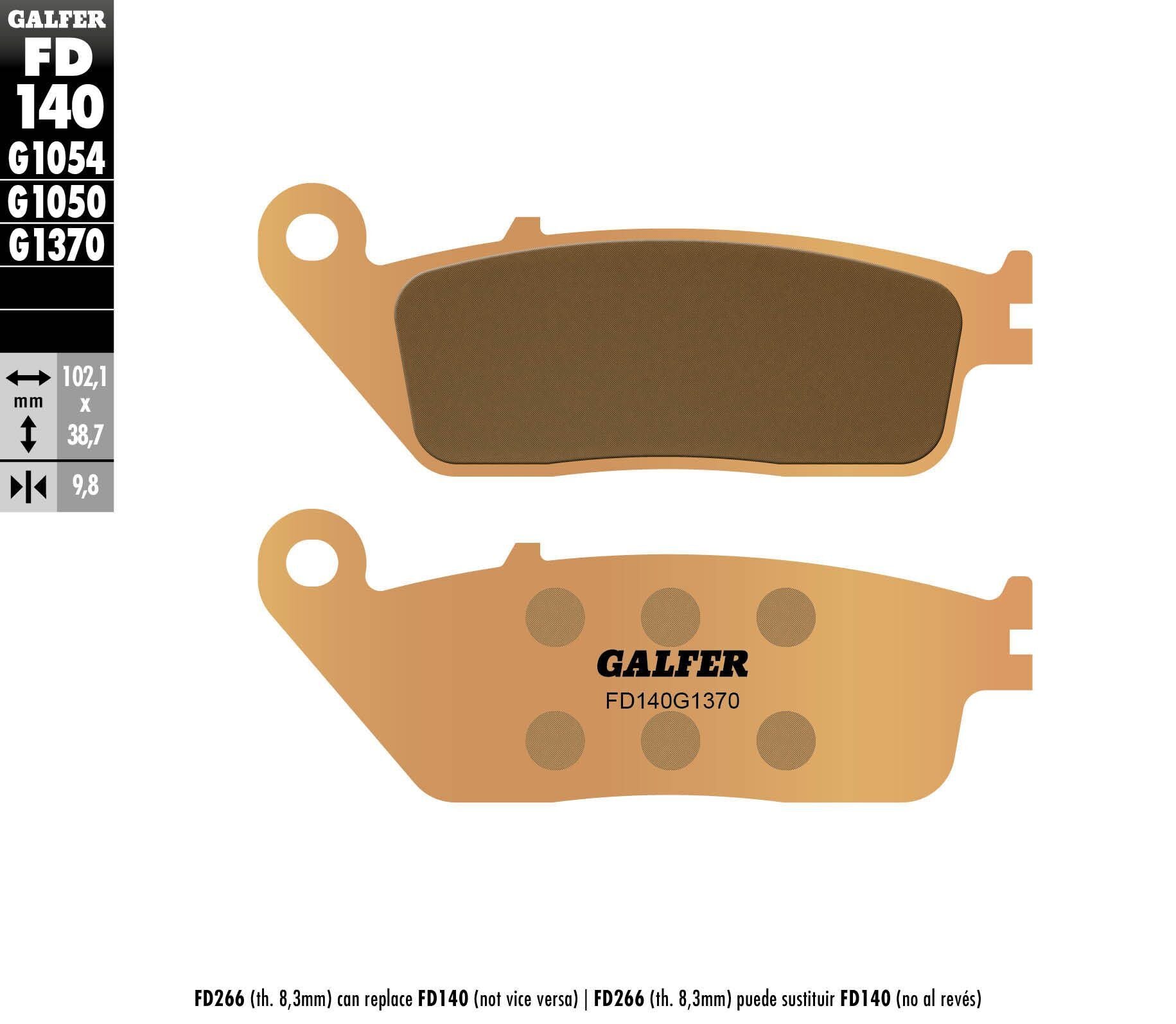 Galfer Brake Pads Sintered Fd140g1370 - Street Collection