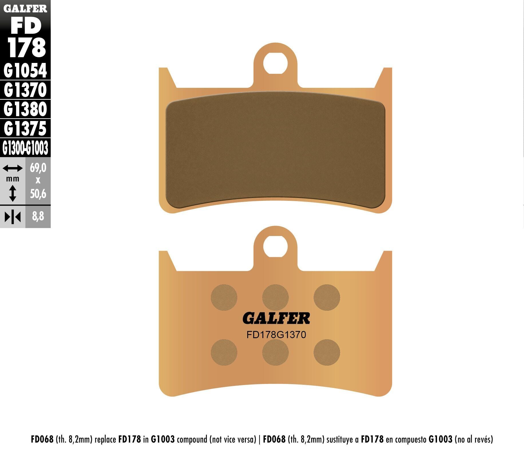 Galfer Brake Pads Sintered Fd178g1370 - Street Collection