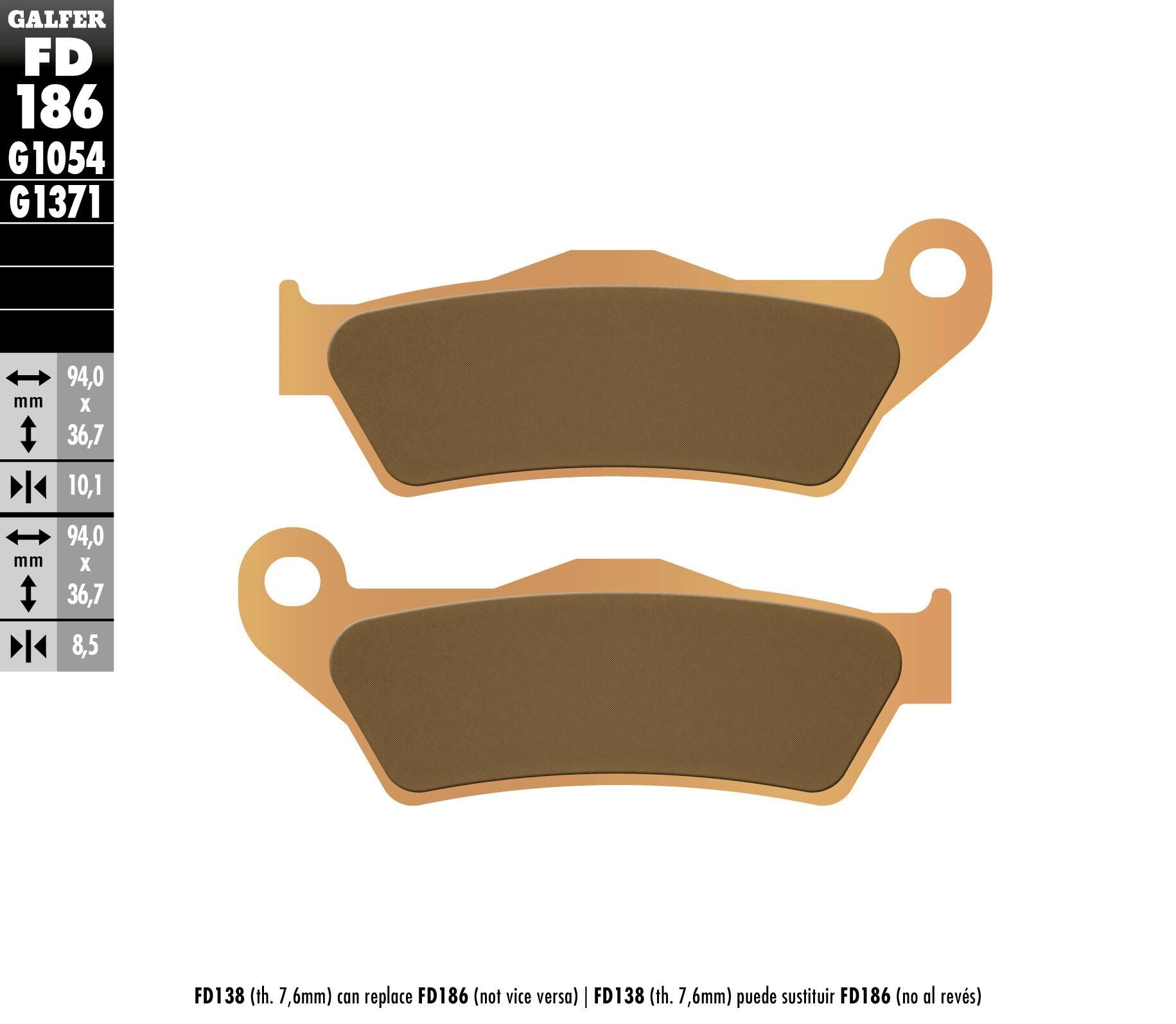 Galfer Brake Pads Sintered Fd186g1371 - Street Collection