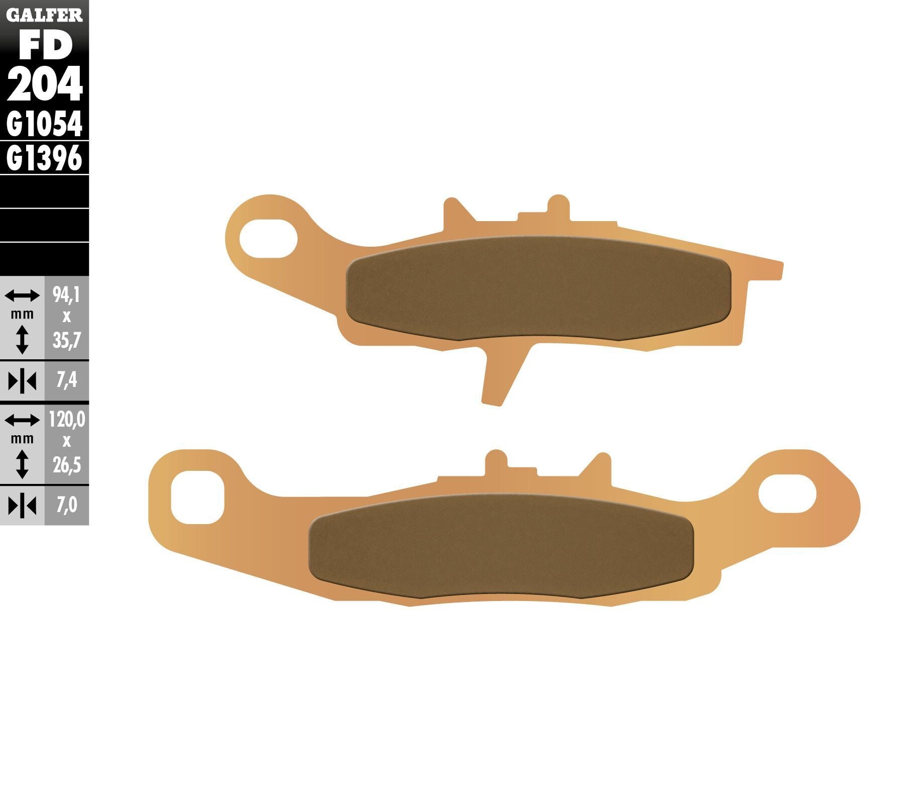 Galfer Brake Pads Sintered Fd204g1396 Offroad Collection