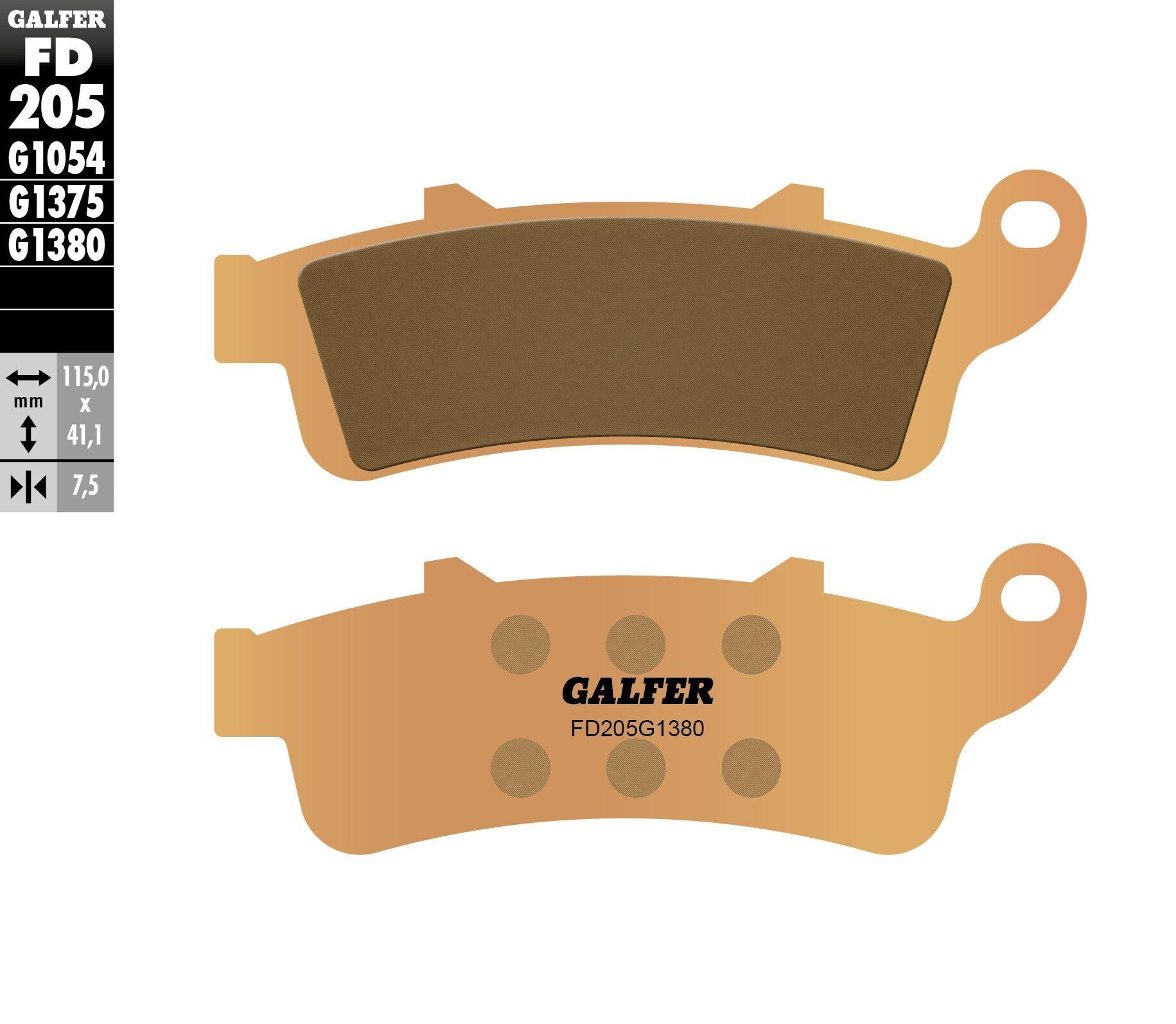 Galfer Brake Pads Sintered Fd205g1380 - Street Collection