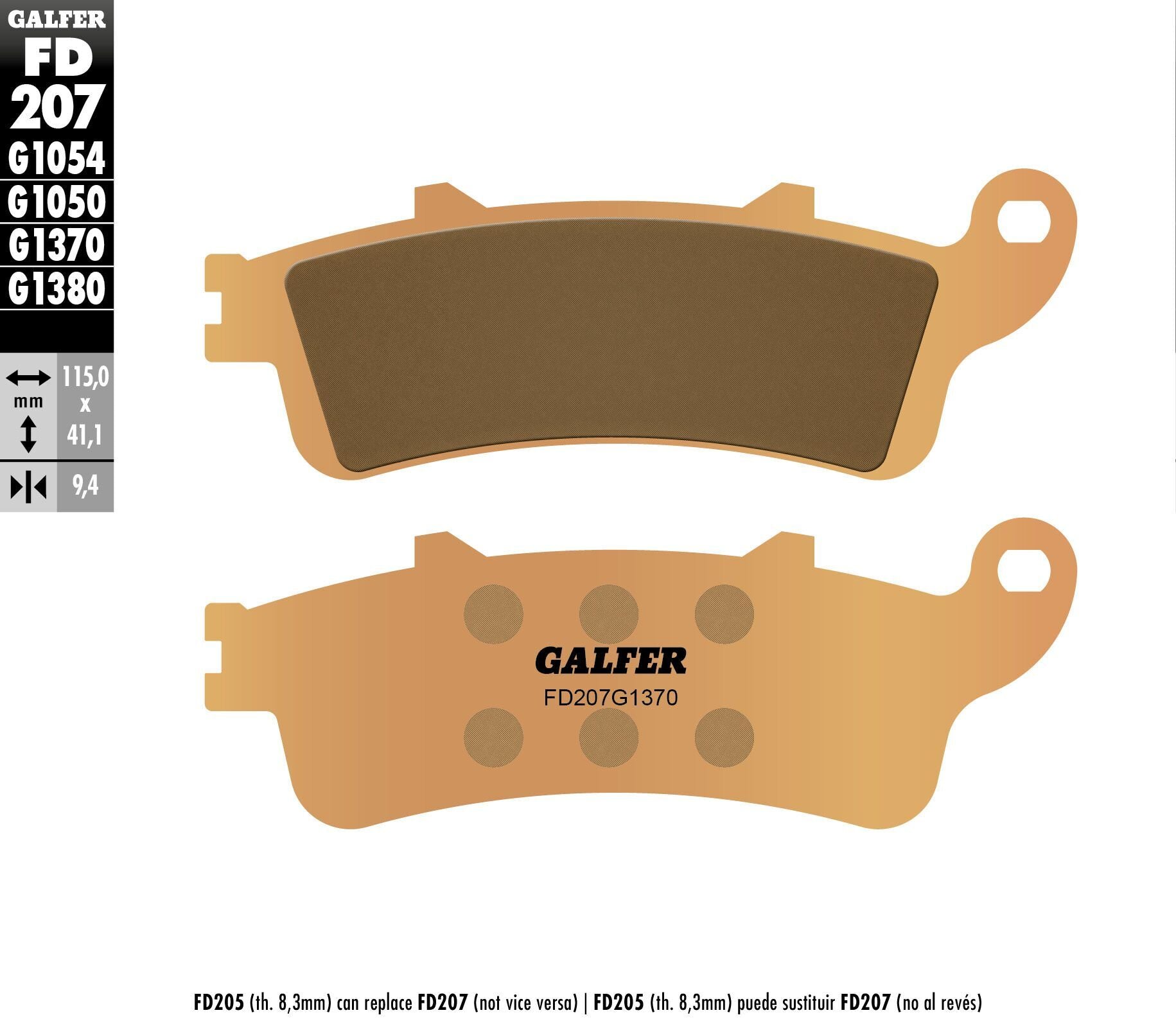 Galfer Brake Pads Sintered Fd207g1370 - Street Collection
