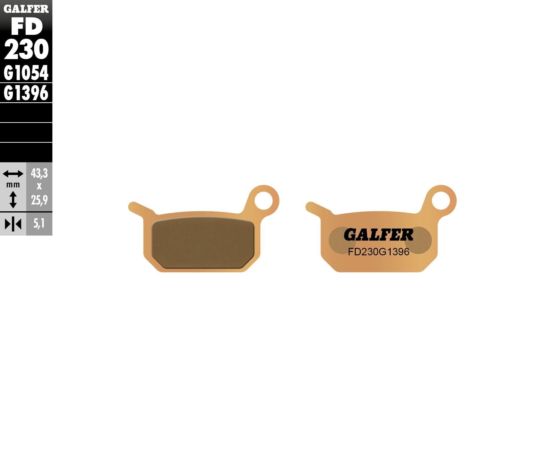 Galfer Brake Pads Sintered Fd230g1396 - Offroad Collection