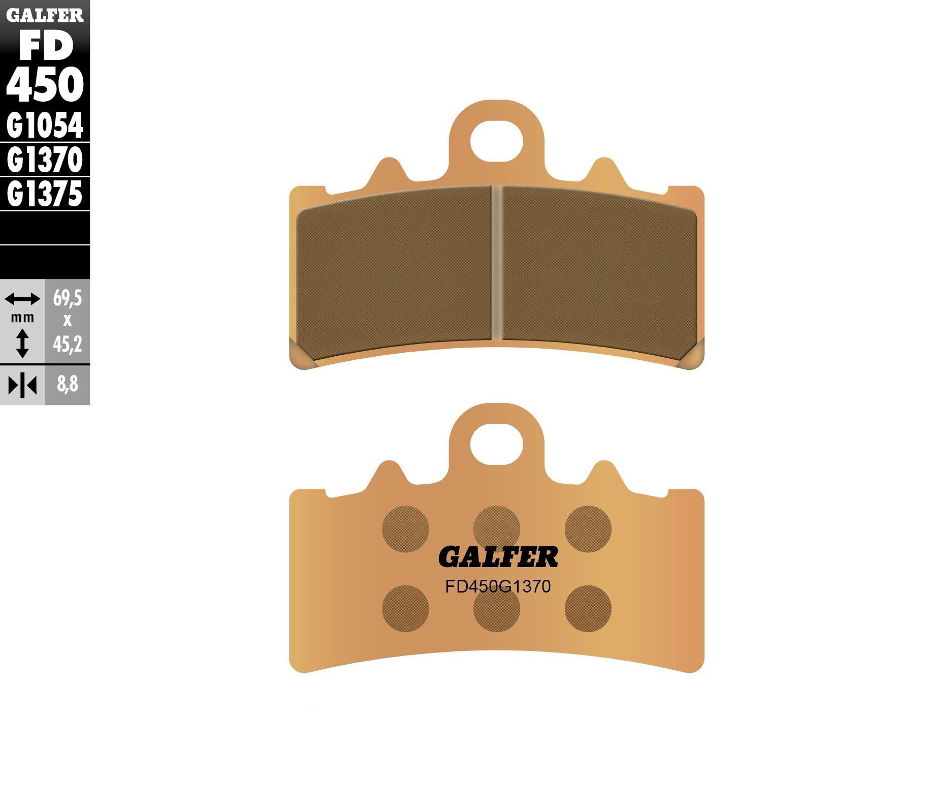 Galfer Brake Pads Sintered Fd450g1370 - Street Collection