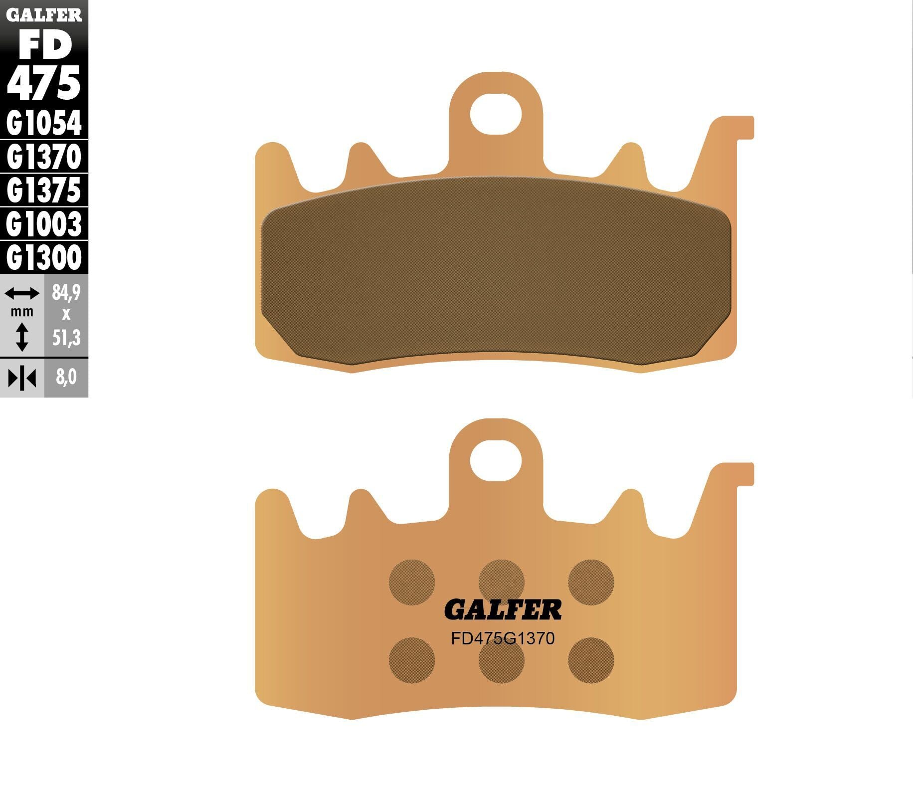 Galfer Brake Pads Sintered Fd475g1370 - Harddrive Products