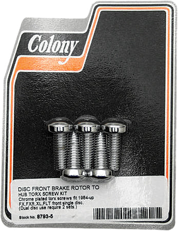 COLONY MACHINE Brake Rotor Hardware Front Torx Screw Kit - Rotors