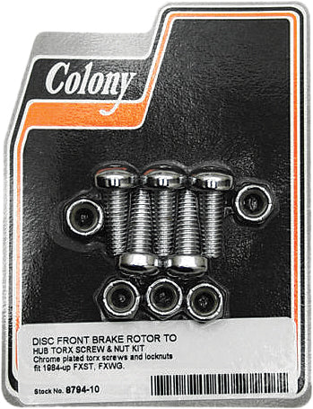 COLONY MACHINE Brake Rotor Hardware Front Torx Screw Kit - Rotors