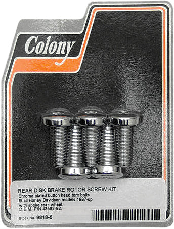 COLONY MACHINE Brake Rotor Hardware Rear Torx Screw Kit - Rotors
