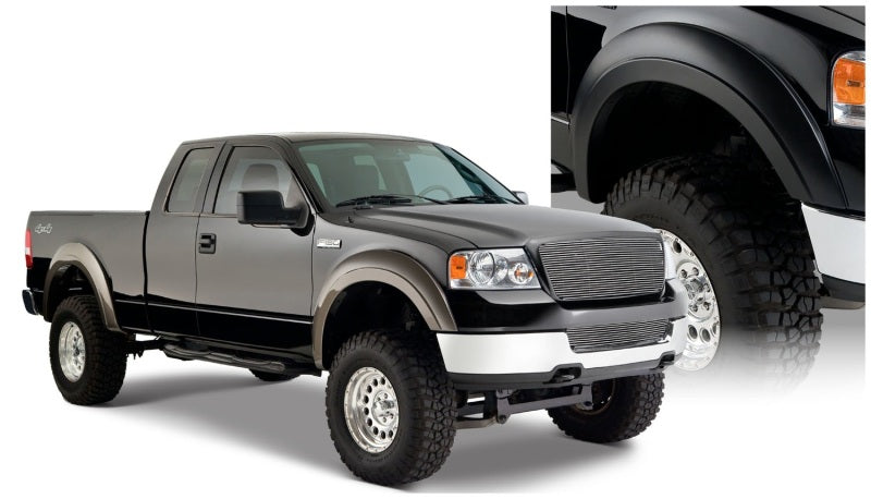 Bushwacker 04-08 Ford F-150 Styleside Extend-A-Fender Style Flares 4pc 66.0/78.0/96.0in Bed - Black - Fender & Trim