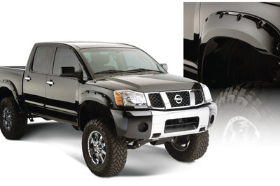 Bushwacker 04-15 Nissan Titan Pocket Style Flares 4pc 67.1/78.9/84/96in - Black - Fender & Trim