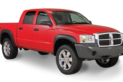Bushwacker 05-10 Dodge Dakota Crew Cab Fleetside Extend-A-Fender Style Flares 4pc 64.9in Bed - Black - Fender & Trim
