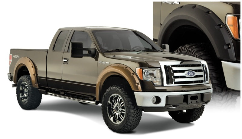 Bushwacker 09-14 Ford F-150 Styleside Max Pocket Style Flares 4pc 67.0/78.8/97.4in Bed - Black - Fender & Trim