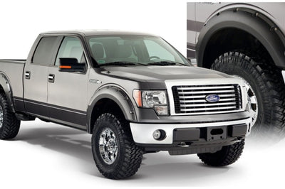 Bushwacker 09-14 Ford F-150 Styleside Pocket Style Flares 4pc 67.0/78.8/97.4in Bed - Black - Fender & Trim