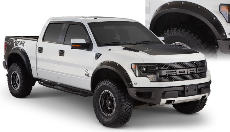 Bushwacker 10-14 Ford F-150 SVT Raptor Pocket Style Flares 4pc - Black - Fender & Trim