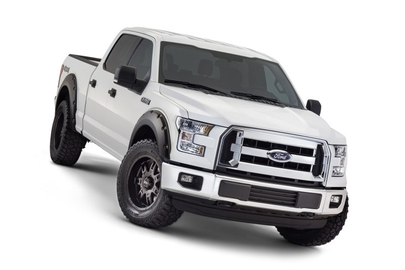 Bushwacker 15-17 Ford F-150 Styleside Pocket Style Flares 4pc 67.1/78.9/97.6in Bed - Black - Fender & Trim