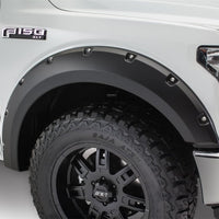Bushwacker 15-17 Ford F-150 Styleside Pocket Style Flares 4pc 67.1/78.9/97.6in Bed - Black - Fender & Trim