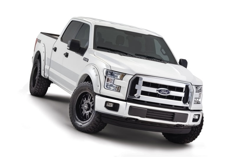 Bushwacker 16-17 Ford F-150 Styleside Pocket Style Flares 4pc 78.9/67.1/97.6in Bed - Oxford White - Fender & Trim