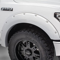 Bushwacker 16-17 Ford F-150 Styleside Pocket Style Flares 4pc 78.9/67.1/97.6in Bed - Oxford White - Fender & Trim