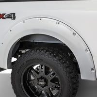 Bushwacker 16-17 Ford F-150 Styleside Pocket Style Flares 4pc 78.9/67.1/97.6in Bed - Oxford White - Fender & Trim