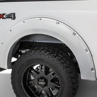 Bushwacker 16-17 Ford F-150 Styleside Pocket Style Flares 4pc 78.9/67.1/97.6in Bed - Oxford White - Fender & Trim