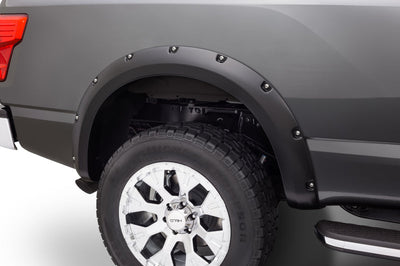Bushwacker 16-18 Nissan Titan XD Pocket Style Flares 4pc 78.0in Bed - Black - Fender & Trim