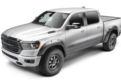 Bushwacker 19-22 Ram 1500 (Excl. Rebel/TRX) 76.3 & 67.4in Bed Forge Style Flares 4pc - Tex. Blk - Fender Trim