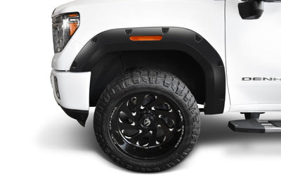 Bushwacker 20-21 GMC Sierra 2500/2500HD/3500HD (Excl. Dually) Pocket Style 4pc Flares - Blk - Fender & Trim