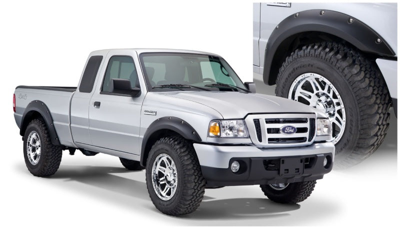 Bushwacker 93-11 Ford Ranger Styleside Pocket Style Flares 4pc 72.0/84.0in Bed - Black - Fender & Trim