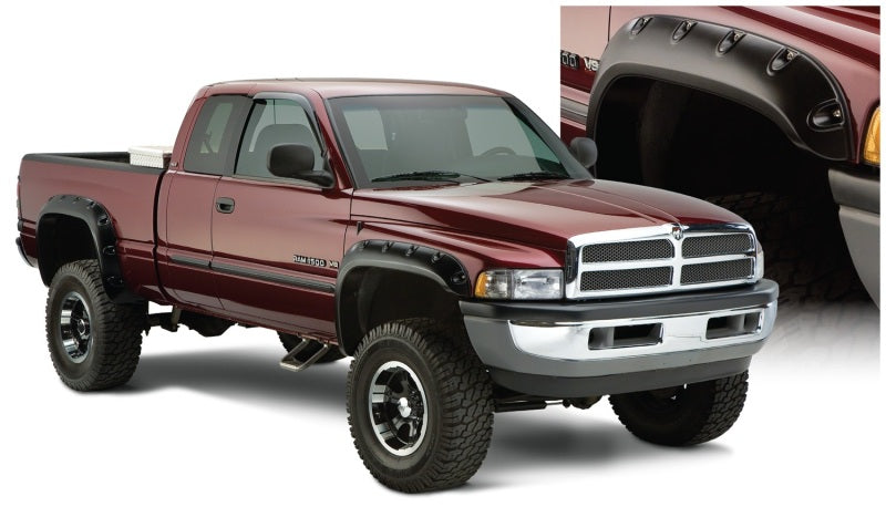 Bushwacker 94-01 Dodge Ram 1500 Fleetside Pocket Style Flares 4pc 78.0/96.0in Bed - Black - Fender & Trim