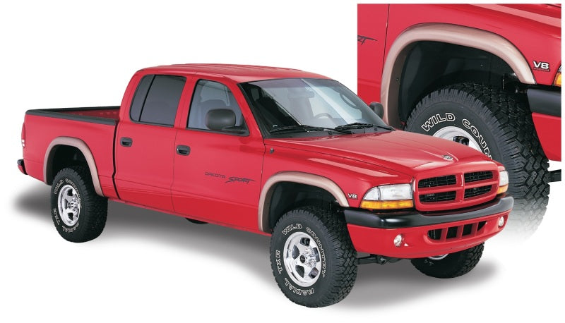 Bushwacker 97-04 Dodge Dakota Fleetside Extend-A-Fender Style Flares 4pc - Black - Fender & Trim
