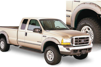 Bushwacker 99-07 Ford F-250 Super Duty Styleside Pocket Style Flares 4pc 81.0/96.0in Bed - Black - Fender & Trim